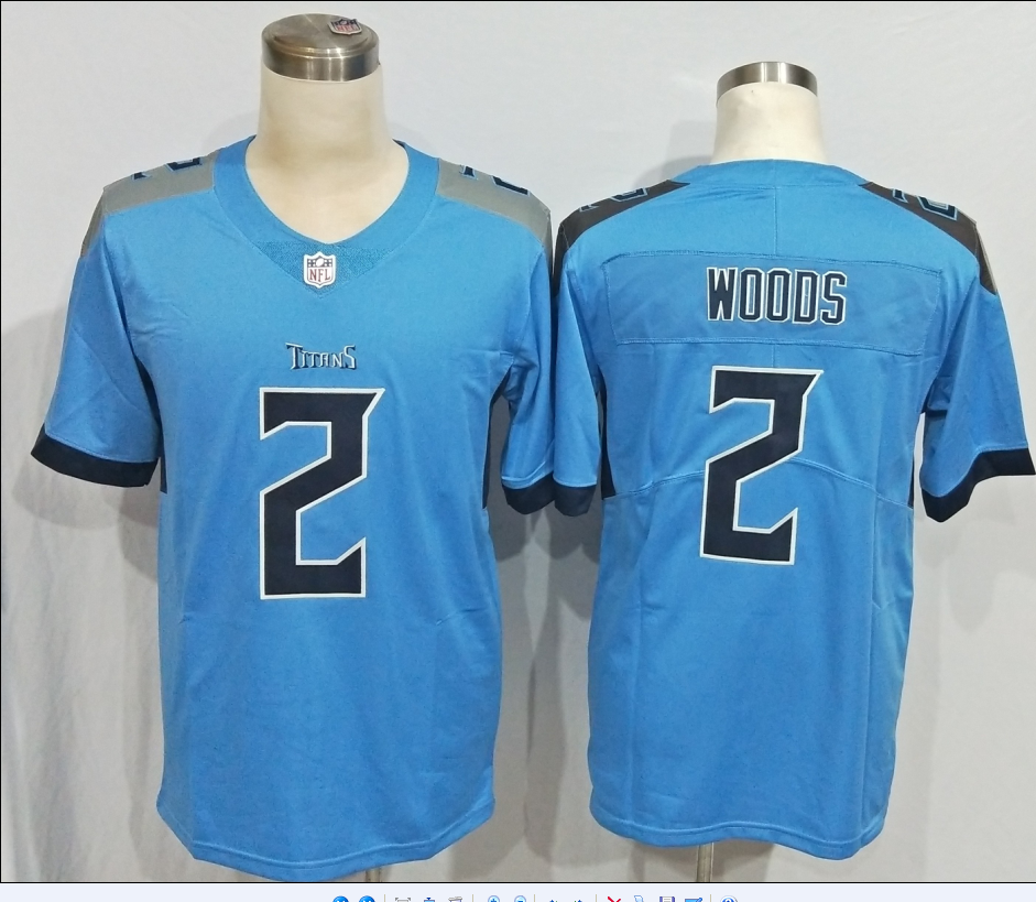 Men's Tennessee Titans Robert Woods #2 Light Blue Jersey